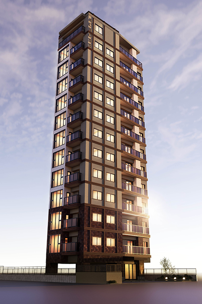 アクロス西新由邸 外観完成予想CGパース